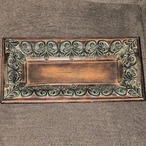 Elegant Brown and Green Decorative Tray
